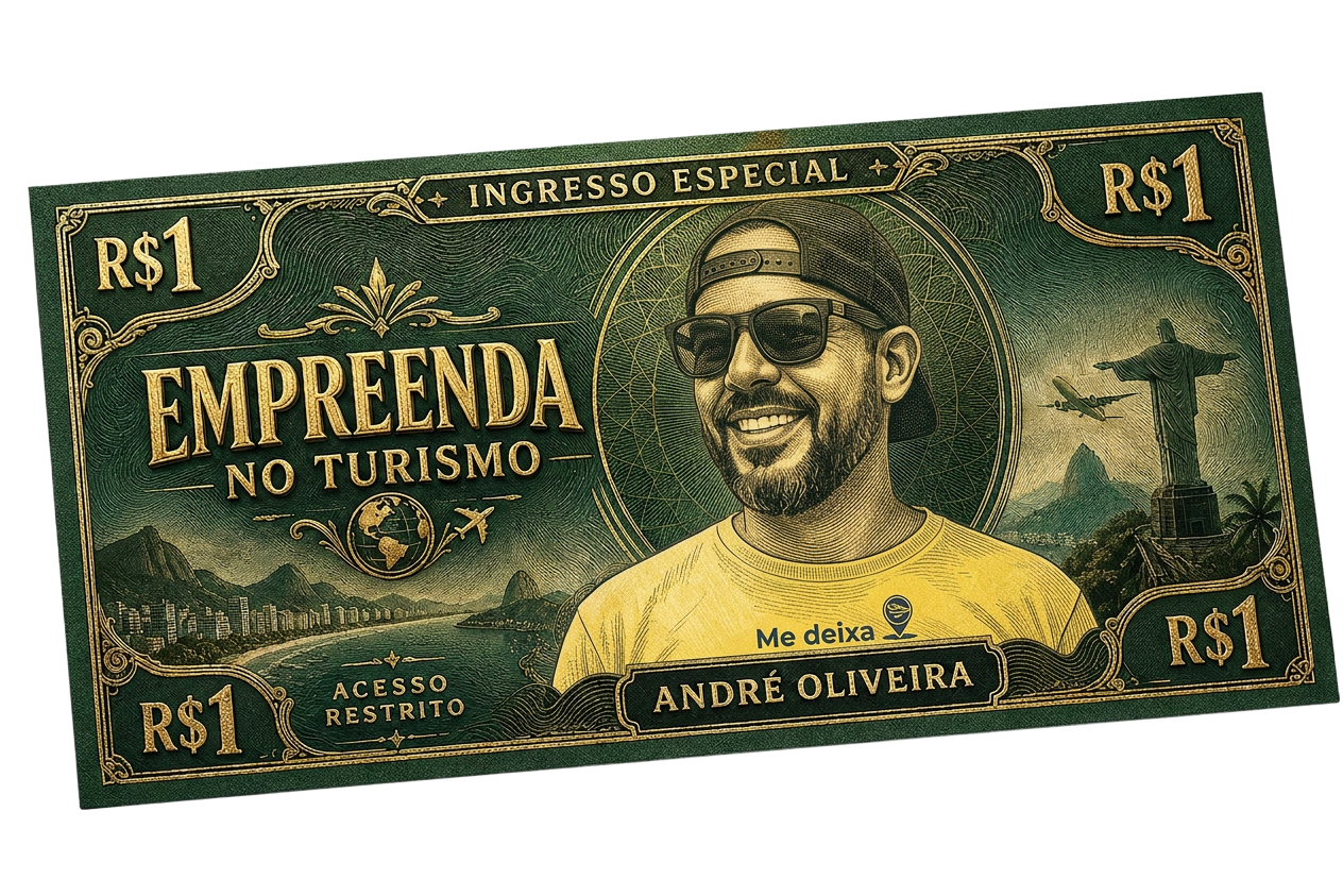 Cédula promocional fictícia de R$1 do Empreenda no Turismo com André Oliveira
